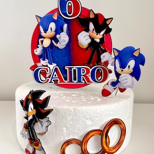 Sonic  inspired theme cake topper - Sonic Party Decor