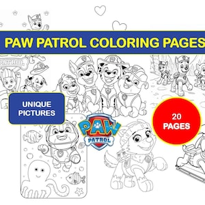 Paw Patrol Einzigartige Malvorlagen Für Kinder 20stk