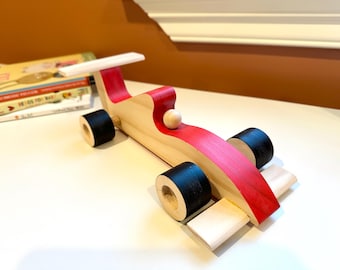 Handcrafted Wooden Race Car Toy: Montessori Toddler Toy