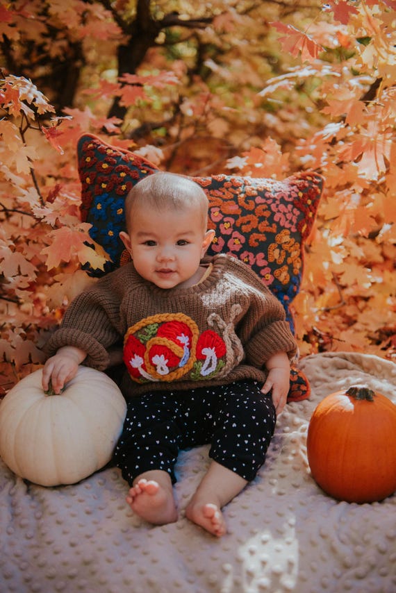 Embroidered Sweater, Snail Oversized Sweater, Size 6-9 Months