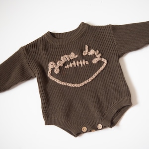 Embroidered sweater for baby, football, game day, embroidered football, baby shower gift, toddler clothing, baby sweater, sweater