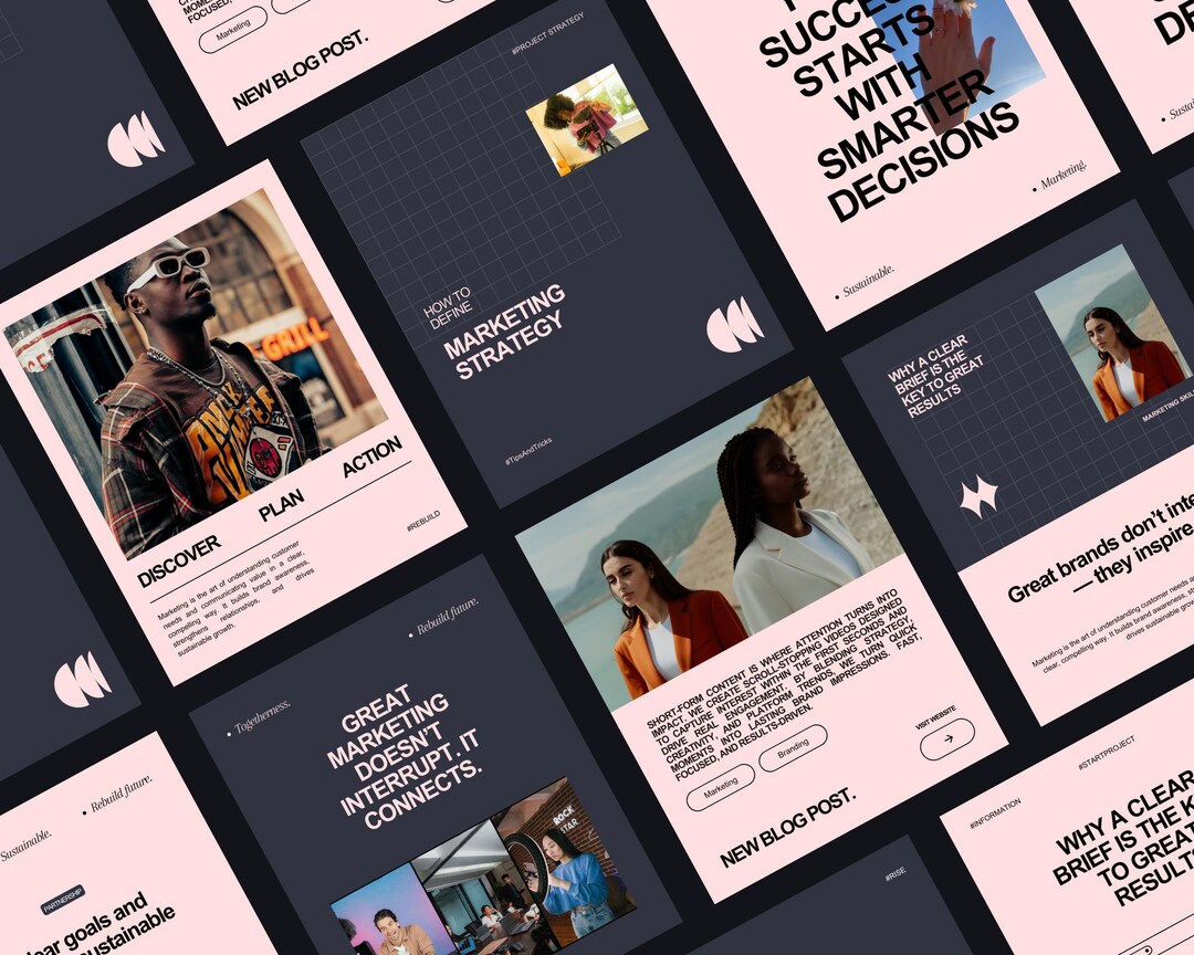 Modern Instagram Canva Templates Bundle, Social Media Kit (digital ...