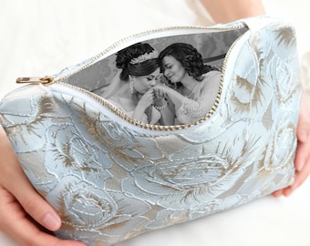 Personalized Photo Wedding Clutch, Custom Keepsake Purse for Mom, Handmade Bridal Gift, Mother of the Bride/Groom Handbag, Wedding Present