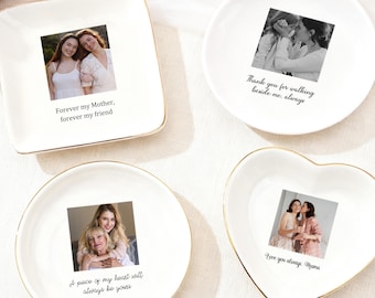 Custom Photo Jewelry Dish For Mom, Personalized Mother Of The Bride Gift, Mother Of The Groom Jewelry Tray, Custom Wedding Favor for Mom