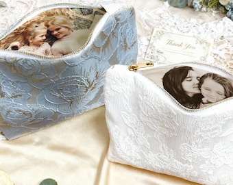 Custom Photo Wedding Clutch, Personalized Bridal Purse, Mother of the Bride/Groom Gift, Handmade Keepsake Handbag for Mom, Wedding Gift
