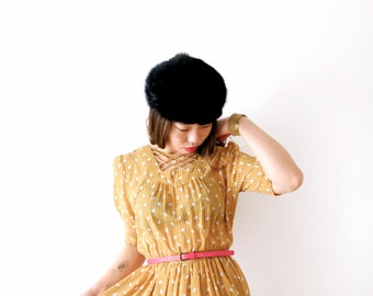 Sauterne leaf spring dress, vintage, Japan, small - medium
