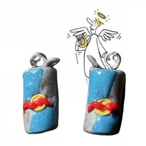 Sugarfree Red Bull polymer clay earrings / Handmade unique cute miniature energy drink dangle