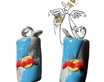 Sugarfree Red Bull polymer clay earrings / Handmade unique cute miniature energy drink dangle