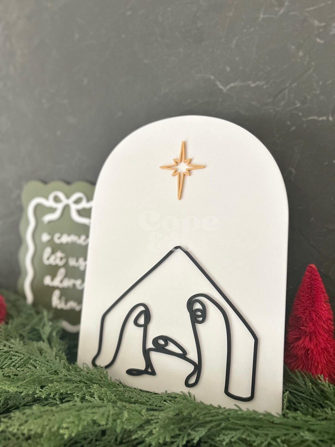 Simple Nativity Sign Acrylic Minimalistic Nativity Arch Sign | Christmas Sign L Christmas ...