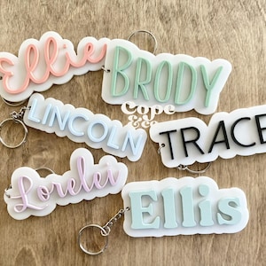Acrylic Name Keychain | Custom Keychain | Kid’s Name Keychain | Girl Keychain | Boy Keychain | Back to School | Backpack Keychain