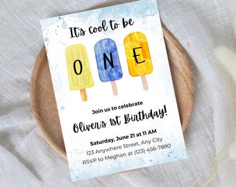 Popsicle 1st Birthday Invitation | Summer Theme (Digital Template)