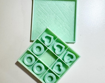Tic Tac Toe Game 3D Printed | Mini Travel Game | Heart Tic Tac Toe 3D Print
