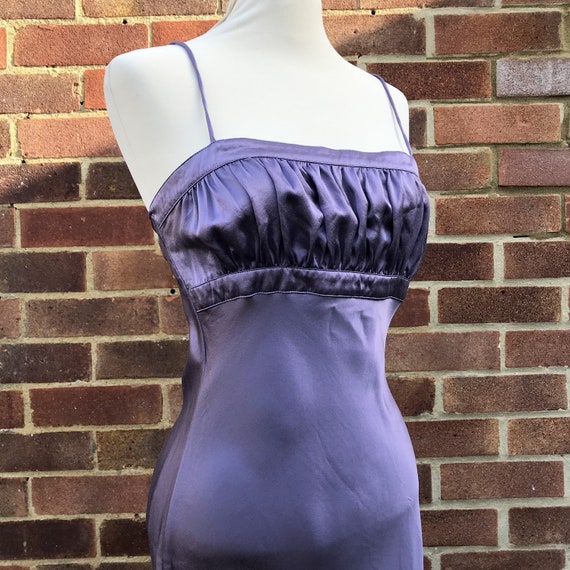 Vintage Purple Silk Slip Dress / Original Y2K lace