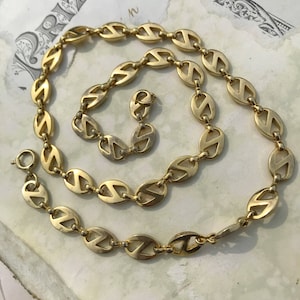 Vintage 1980s Gold Fancy Chain Necklace Gold Plated Chain Necklace Everyday Layering Necklace neck chain 80s