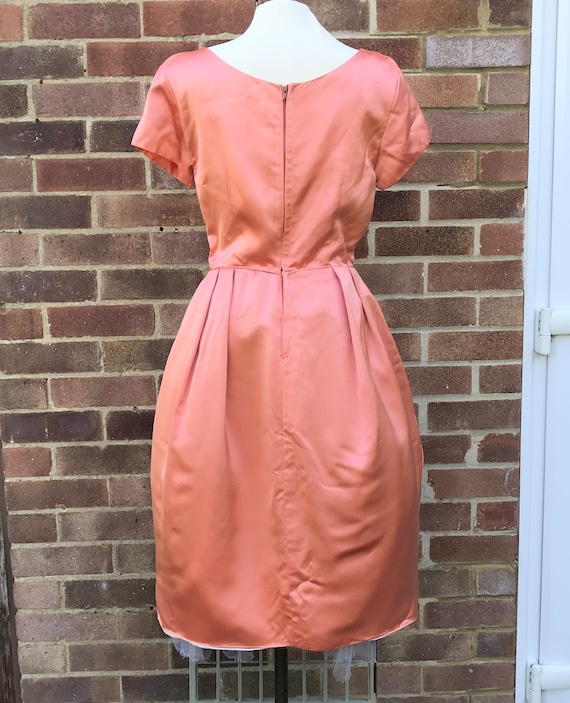 1980s Vintage peach dress - Peach 80s Prom Dress … - image 3