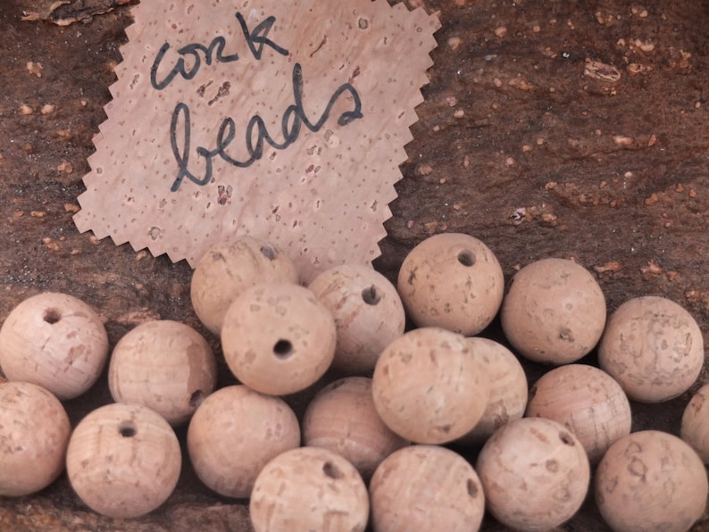 Natural cork beads 50pc 25mm large cork balls macrame Etsy