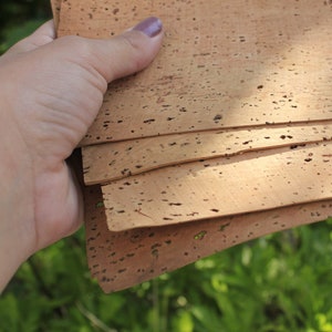 Natural cork bark sheets pack w/ exclusive unique texture. Organic, eco-friendly scrapbook, collage & DIY craft supplies, 4 sheets 21x17cm