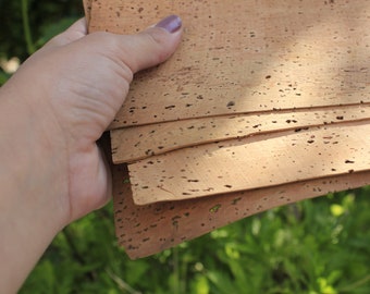 Natural cork bark sheets pack w/ unique texture. Organic, eco-friendly scrapbook, collage & DIY craft supplies, laser cut, 4 sheets