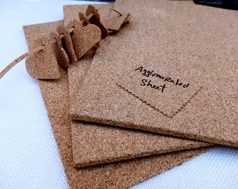 Thick cork sheets - pack of 3, made from agglomerated cork. Perfect for cork boards, shapes, and other DIY craft project ideas. 5mm thick