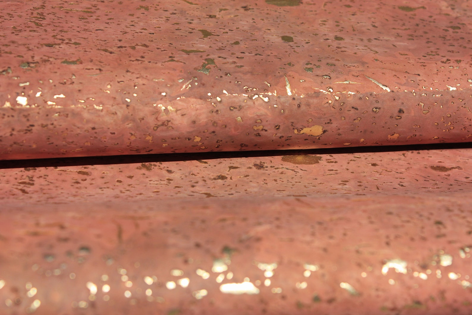 Rose Gold Flecked Cork Fabric by the Yard W/ Metallic Backing. Etsy