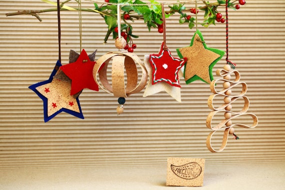 DIY cork and burel Christmas stars KIT