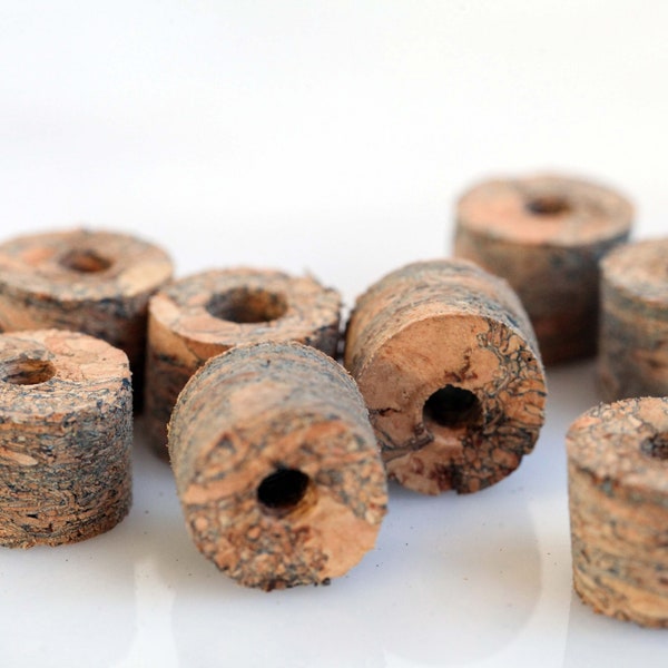 Blue cork cylinders, natural jewelry, cork tubes, eco friendly earrings, keyrings, bracelets, necklaces, eco crafts, choose the size