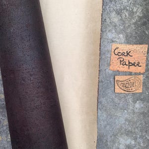 Rouleau de papier en liège brun foncé, un demi-mètre/yard. Tags, étiquettes, scrapbooking, reliure. Autocollant en liège respectueux de l'environnement + options de papier kraft