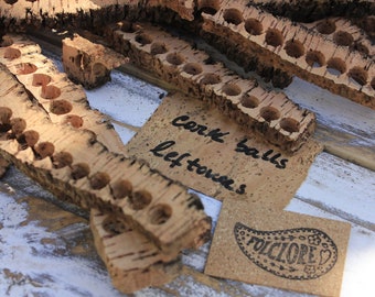 Cork leftovers, cork strips w/ small holes punched out, Cork by product /waste, bark remnants, gift for pets & wine lovers, FREE SHIPPING