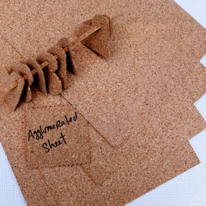 Folhas de aglomerado de cortiça finas, 100% Português, 8 folhas de cortiça com 20cmx30cm para projectos de artesanato, ideal para sizzix
