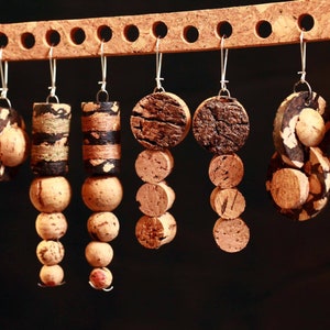 Natural round cork beads for sustainable & eco-friendly jewellery. 10mm small balls w/ different hole sizes. Portuguese cork for DIY crafs image 5