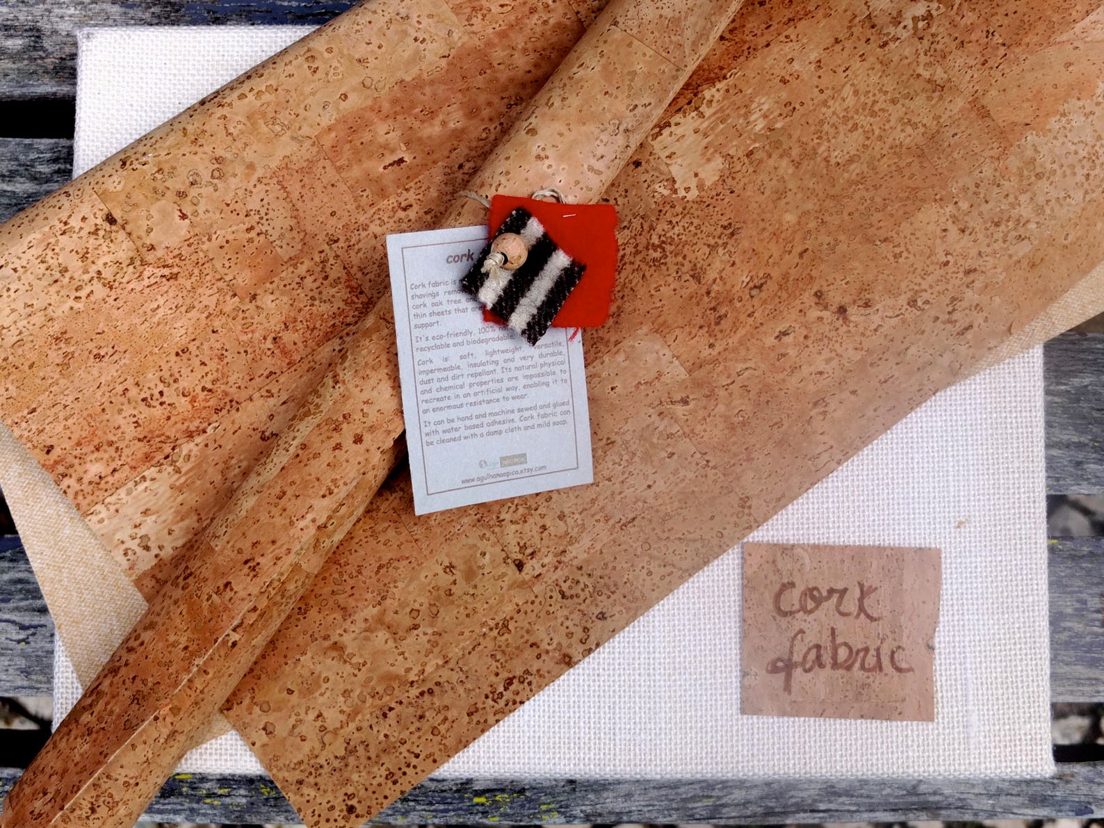 Cork fabric by the yard/meter cork leather Handcrafted in Etsy