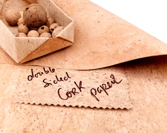 Cork sheet for paper works, cork and Kraft paper, one sided & reversible bookbinding, scrapbooking, cartonnage, labels, tags 50x50cm, 20x20&quot;