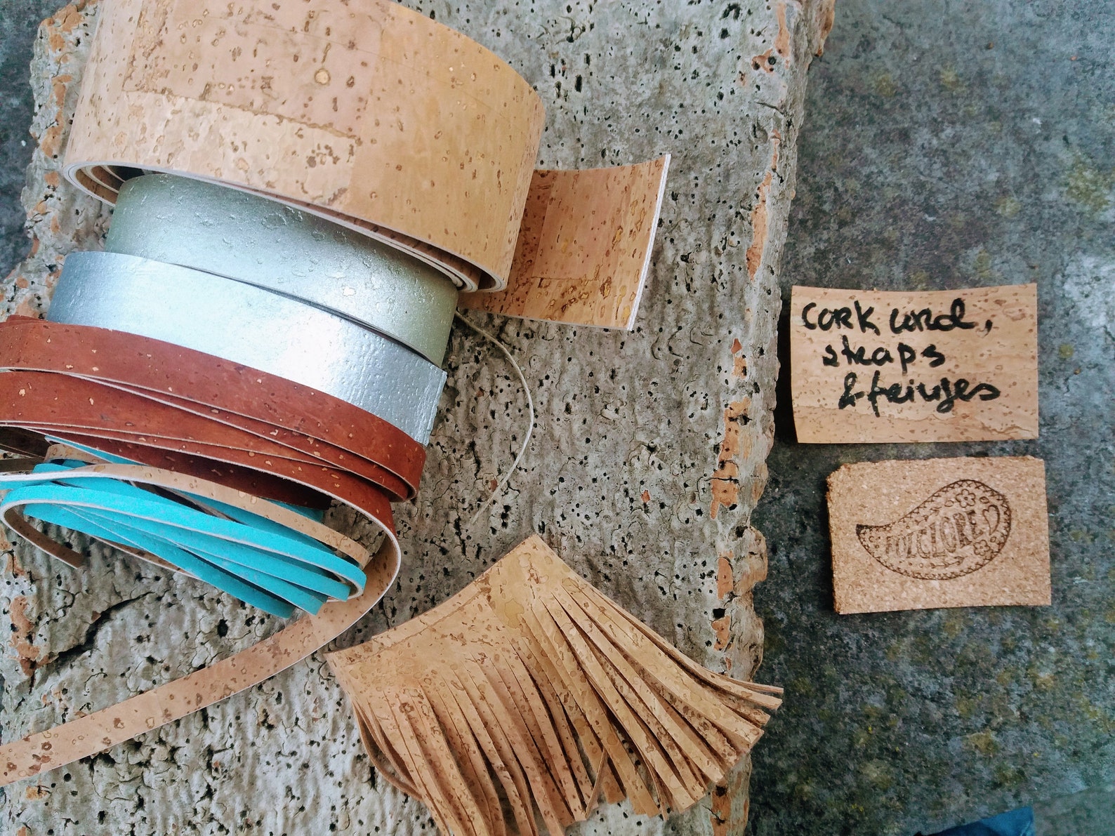 Natural Reversible Cork Fabric by Yard / Meter Vegan. Double Etsy