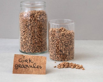 Granulated cork, 10lt Portuguese eco bean bag filling, organic dolls stuffing, hamster bedding, scenic material, sensory base, FREE SHIPPING