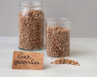 Cork granules, 10lt Portuguese eco bean bag filling, organic dolls stuffing, hamster bedding, scenic material, cork grains FREE SHIPPING