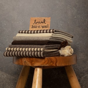 Full wool fabric, burel, Portuguese pure boiled wool fabric, ecofriendly supplies, dark pine nut color, rustic fabric, 50x50cm 20x20 image 2