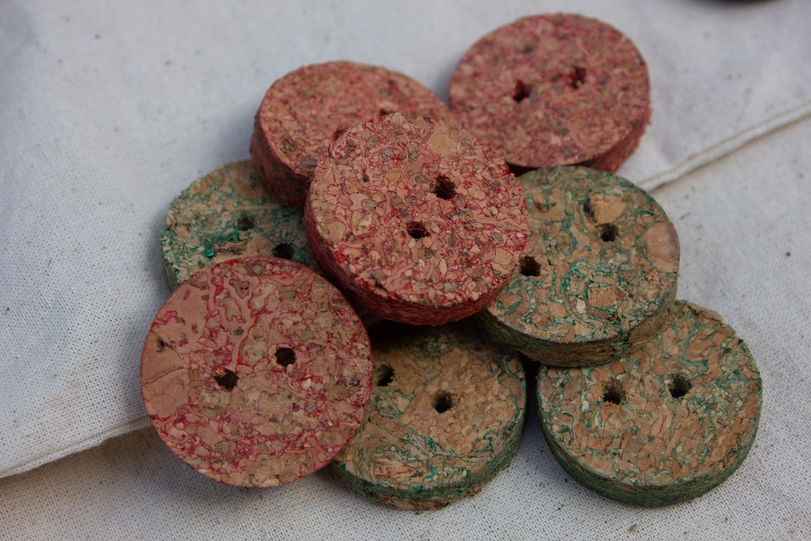 Natural cork buttons crafts supplies rustic macrame large Etsy