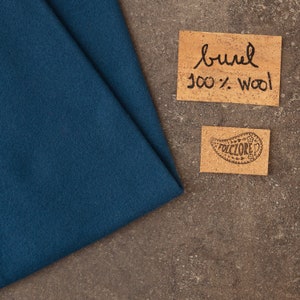 Portuguese burel dyed in blue, pre-cut 50x50cm 20x20". Unique boiled / felted pure wool cloth. Perfect for rugs, bags, book covers, blankets