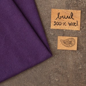 Purple boil wool fabric, Portuguese burel, similar to felt, handcrafted violet traditional fabric for covers, coats, pillows, blankets