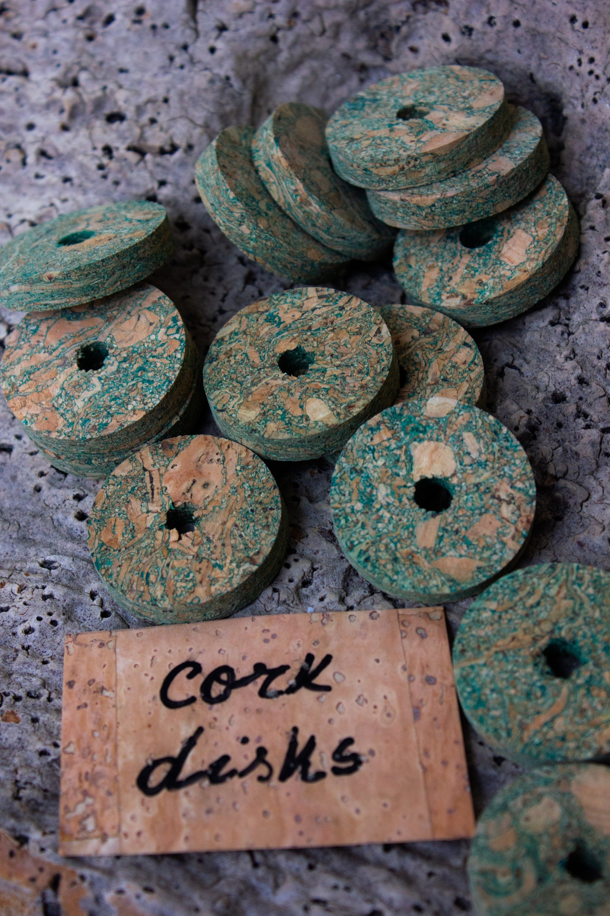 Green Cork Discs for Jewellery & Organic Crafts. Agglomerated Etsy UK