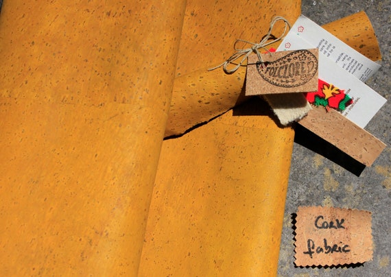 Vegan Cork Leather Pieces for Crafting Camel Coloured Vegan Cork