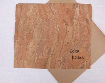 Earth friendly cork paper, one sided or reversible, scrapbooking, cartonnage & tags, 2 sheets 20x30cm (7 7/8"x11 3/4") natural pattern