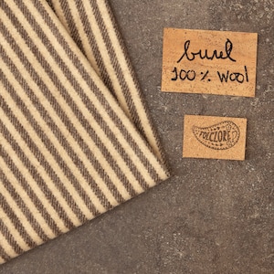 burel striped in dark brown and ivory. Boiled full wool made in Portuga