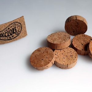Original cork slices, cork discs, sustainable craft supplies for DIY projects and unique creations, 15 cork round floats from Portugal