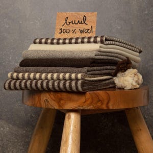 Burel, Portuguese boiled wool fabric in natural earthy colours by the meter/yard. Historical fabric. Sustainable & traditional wool material