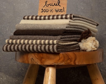 Burel, Portuguese boiled wool fabric in natural earthy colours by the meter/yard. Historical fabric. Sustainable & traditional wool material