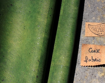 Green Plant-based leather alternative by the meter / yard. Portuguese handcrafted & customisable cork fabric leather works and sewing