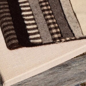 Pure wool woven cloth dark & light brown striped by the meter, burel a heavyweight boiled wool fabric, an earth friendly supply for sewing image 3