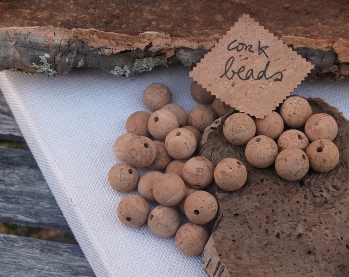 Cork Balls With Large Hole, Round Macrame Beads 25mm / 1, Supplies for