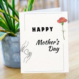Mother's Day Greeting Card, Printable Mother's Day Card, Minimalist Floral Mother’s Day Card, Meaningful Gift for Mom, Happy Mother’s Day